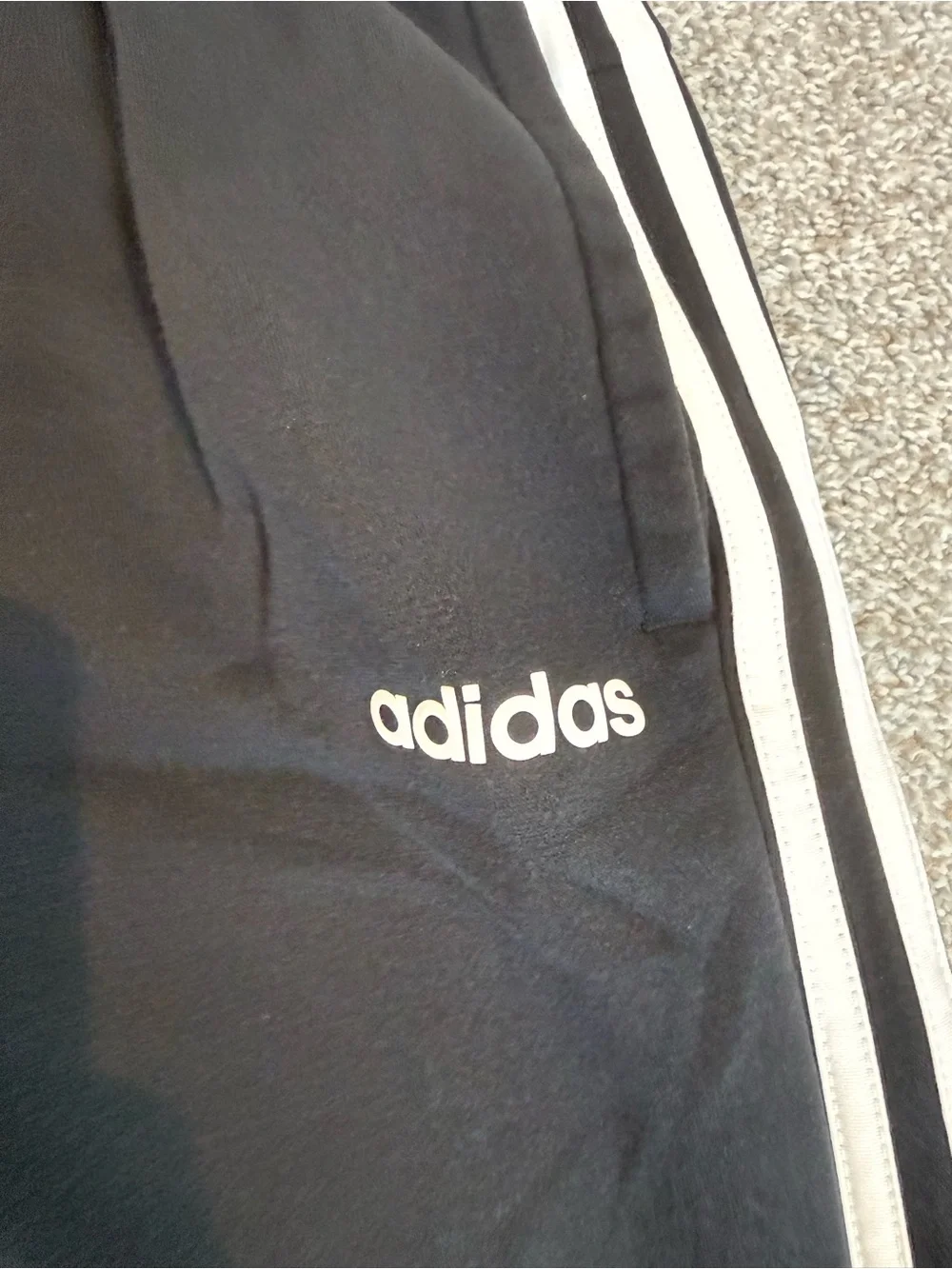adidas Black Jogger Sweatpants with White Three Stripes